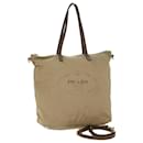 Borsa tote Prada in nylon 2Way beige Auth 72541