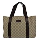 Sac fourre-tout en cuir PVC beige marron GG Supreme de Gucci