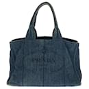 Sac tote en denim Canapa Prada