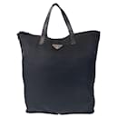 Prada Nylon/Leather Tessuto Triangle Logo Tote Bag