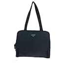 Bolso tote de nylon tessuto con logo triangular de Prada