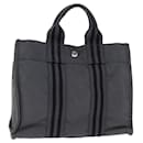 Sac à main Hermes Fourre Tout PM en toile noir et gris Auth BS13920 - Hermès