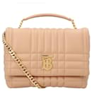 Burberry Lola Tasche klein aus gestepptem Lammleder in Rosa