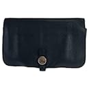 Hermes Dogon Long Duo Black Togo Wallet Unisex - Hermès