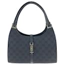 Gucci Jackie Black GG Canvas Leather Shoulder Bag