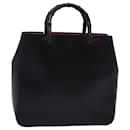 Gucci Bamboo Hand Bag Leather Black 002 1060 Auth Ep4233