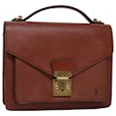 Louis Vuitton Epi Monceau Hand Bag Brown M52123 Lv Auth 74587