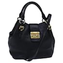 Miu Miu Madras Hand Bag Leather 2Way Black Auth Am6056