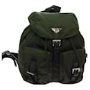 Prada Backpack Nylon Khaki Auth 69344