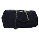 Bolso Boston Prada de nailon azul marino Auth 74102