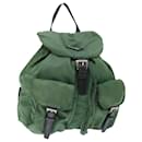 Mochila Prada de nylon verde Auth 71296