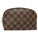 LOUIS VUITTON Pochette Cosmétique PM Damier Ebene N47516 Auth LV 84872 - Louis Vuitton