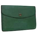 LOUIS VUITTON Epi Montaigne 23 Clutch Bag Green M52664 LV Auth 85216 - Louis Vuitton