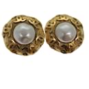 CHANEL COCO Mark Earring metal Gold CC Auth hk1466 - Chanel