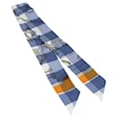 HERMES Twilly Scarf Silk Blue Auth am6101 - Hermès