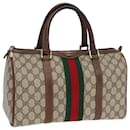 GUCCI GG Supreme Web Sherry Line Boston Bag PVC Beige 012 3842 33 39 Auth 84925 - Gucci