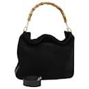 Bolsa de Ombro GUCCI Bamboo Suede 2way Preta 001 0166 1577 Auth fm3656 - Gucci