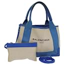 Bolso Kabas XS BALENCIAGA en lona y cuero azul marino 2 en 1 plata 390346 Auth ar12352 - Balenciaga