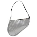 Pochette en toile Trotter Christian Dior argent authentique 85385