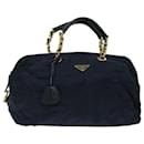 Prada Quilted Hand Bag Nylon Navy Auth Ac2871