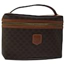 Celine Macadam Canvas Vanity Cosmetic Pouch PVC Leather Brown - Céline