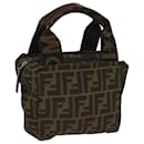 Fendi Zucca Canvas Hand Bag Nylon Brown