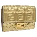 Fendi Zucca Canvas Mamma Wallet Gold