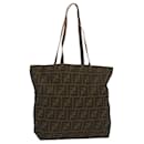 Bolso tote de lona Zucca Fendi negro y marrón