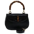 Bolso de mano de cuero Gucci Bamboo negro