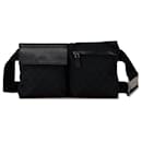 Gucci Black GG Canvas Double Pocket Belt Bag