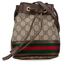 Sac seau Gucci Mini GG Supreme Ophidia marron