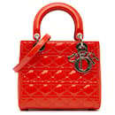 Dior Red Medium Patent Cannage Lady Dior