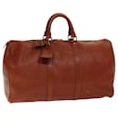 LOUIS VUITTON Epi Keepall 50 Boston Bag Brown M42968 LV Auth 85462 - Louis Vuitton