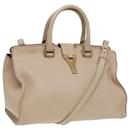 SAINT LAURENT Hand Bag Leather 2way Beige 311210 Auth ep5056 - Saint Laurent