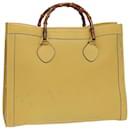 Bolsa de mão em couro GUCCI Bamboo Amarelo 002 1186 0259 Auth ep4981 - Gucci