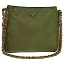 PRADA Shoulder Bag Nylon Khaki Auth 85288 - Prada