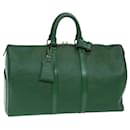 LOUIS VUITTON Epi Keepall 45 Boston Bag Green M42974 LV Auth 85192 - Louis Vuitton