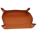 HERMES Vid Posh Tray Accessory Case Leder Orange Auth ar12231 - Hermès