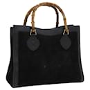 GUCCI Bamboo Hand Bag Leather Black Gold 002 2853 0260 0 Auth 84558 - Gucci