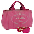 PRADA Canapa PM Sac à main en toile rose Auth 84944 - Prada