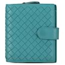 Bottega Veneta Blue Intrecciato Bi-fold Wallet