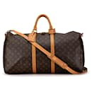 Louis Vuitton Brown Monogram Keepall Bandouliere 55