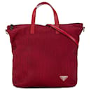 Prada Red Tessuto Stampato Satchel