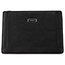 Schwarze Leder-Clutch von Burberry