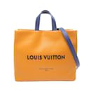 Louis Vuitton Orange Leather Tote Bag