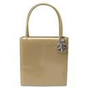 VINTAGE SAC A MAIN CHRISTIAN DIOR LADY CUIR VERNIS ET TOILE BEIGE HANDBAG - Christian Dior