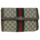 Sac à main Gucci GG Canvas Web Sherry Line en cuir PVC beige et vert