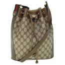 Bolso de hombro Gucci GG Canvas Web Sherry Line de cuero PVC beige y verde