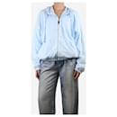 Baby blue velour zip hoodie - size S - Autre Marque