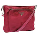 PRADA Sac à épaule Nylon Rose Argent Auth 85537 - Prada